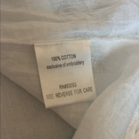 Tyler Böe Embroidered Cotton Dress White Blue Boho Tassel Peasant Size Medium - Picture 7 of 7